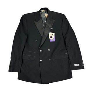 Tayion Collection Dinner Jacket Black Satin Peak Lapel, 42R